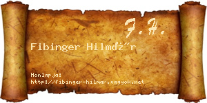 Fibinger Hilmár névjegykártya